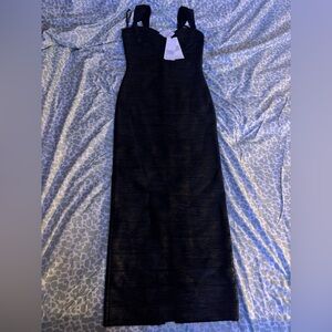 Herve Leger Black Foil Dress size M